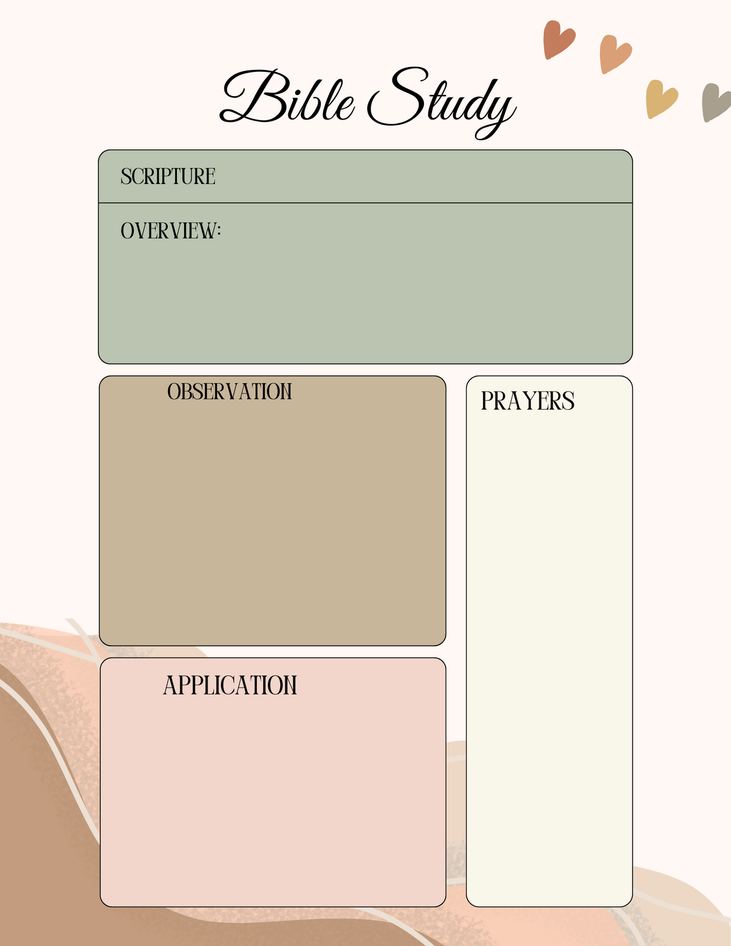 Custom Boho Bible Study Journal