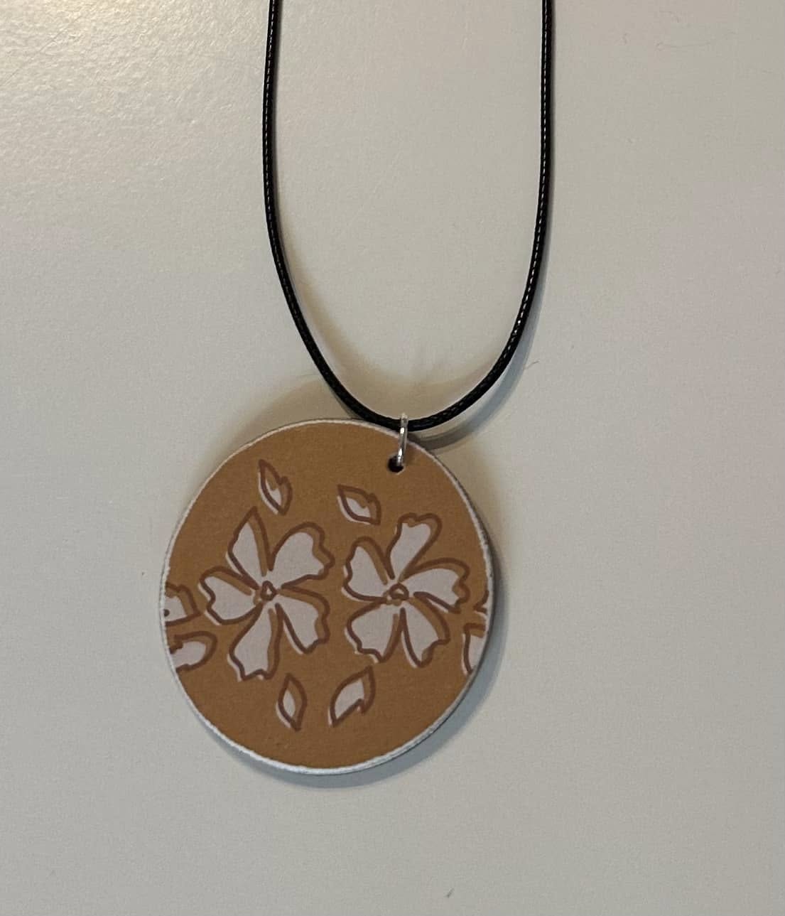 Mustard Gold with White Flower Necklace