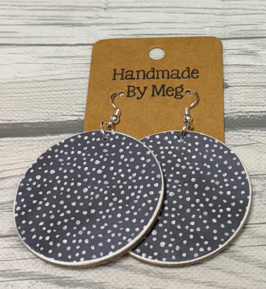 2 inch Gray and White Polkadots