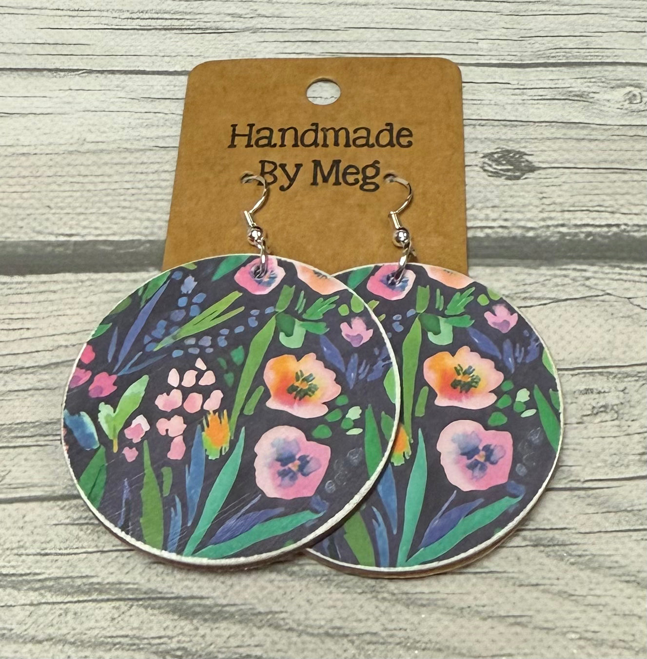 2 inch Dark Background Bright Floral