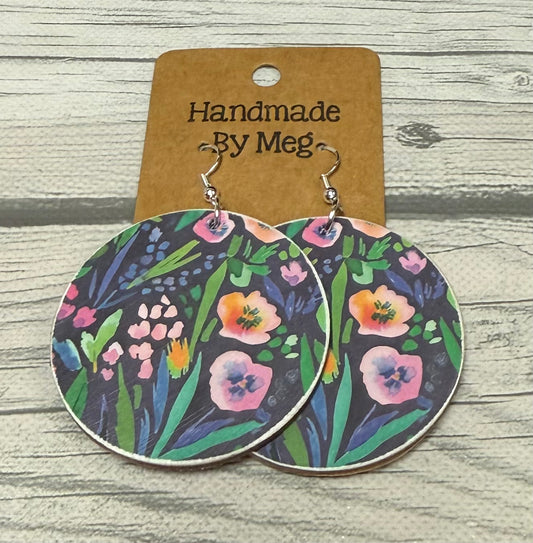 2 inch Dark Background Bright Floral
