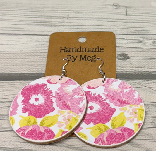 2 inch Pink and Lime Green Flowers
