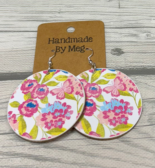 2 inch Pink, Blue and Lime Green Flower