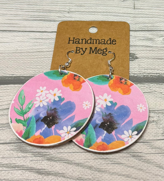 2 inch Pink background Floral
