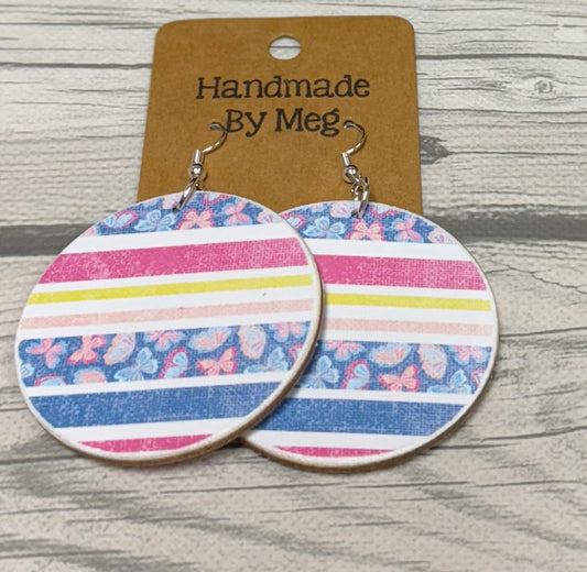 2 inch Bright Stripe with Butterflies