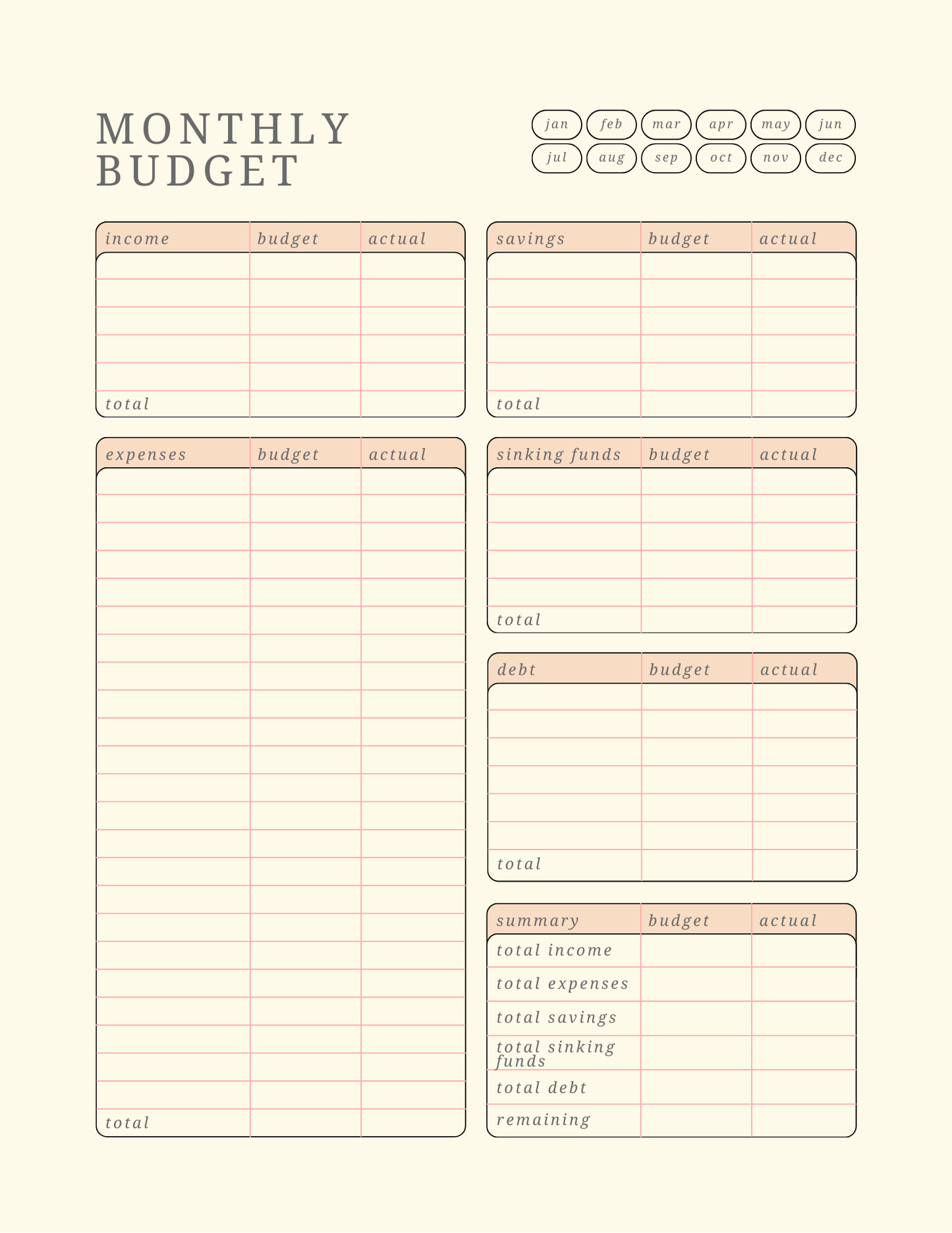 Live Well Monthly Journal and Planner