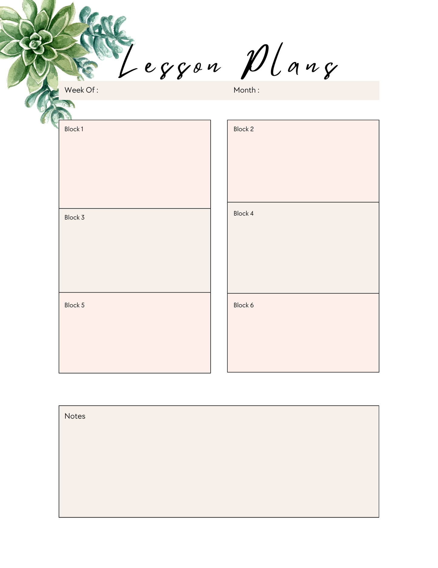Custom Succulent Planner