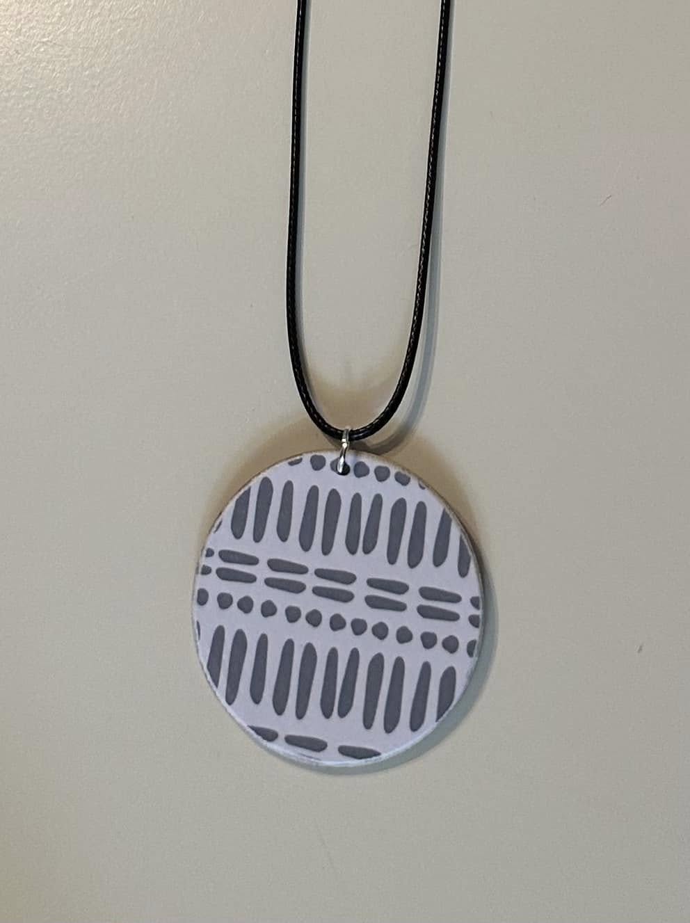 Blue/Gray Print Necklace