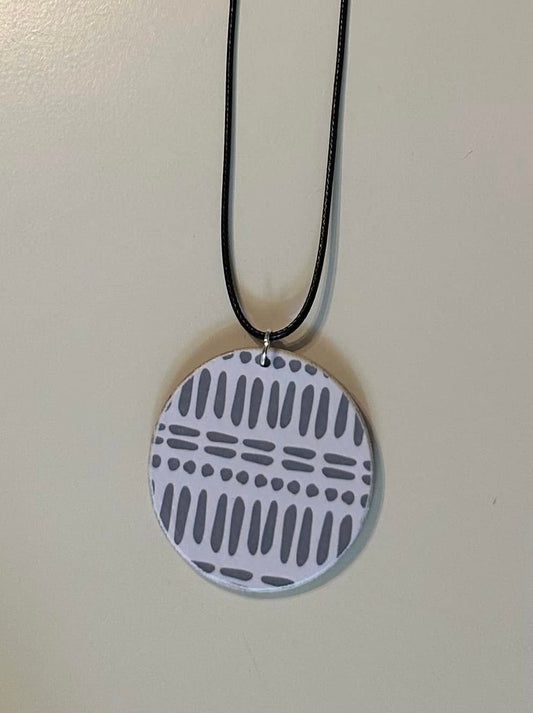 Blue/Gray Print Necklace