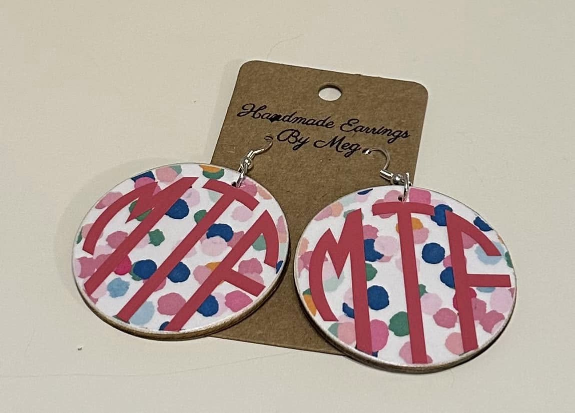 2 inch Bright Polkadot Earrings
