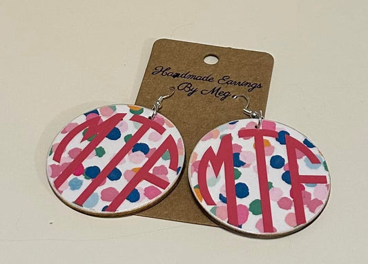 2 inch Bright Polkadot Earrings