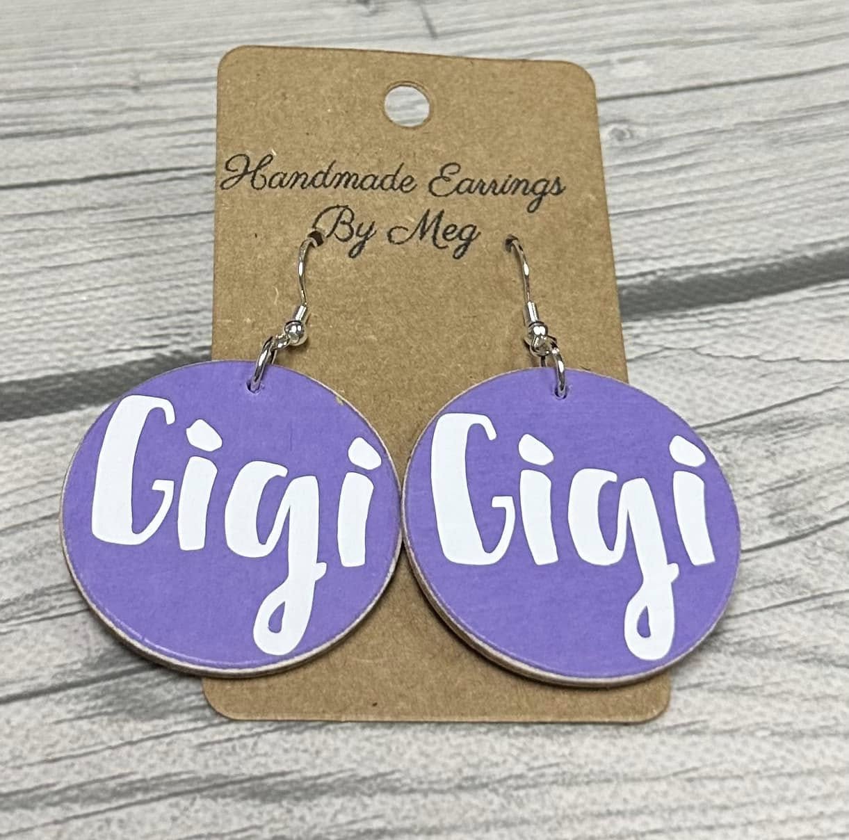 2 inch Purple GIgi Earrings