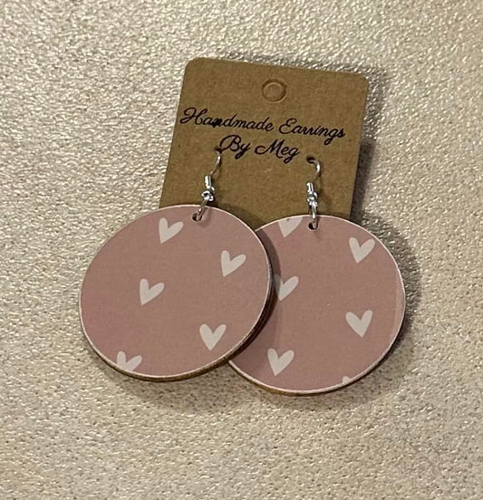 1.5 inch Pink Heart Earrings