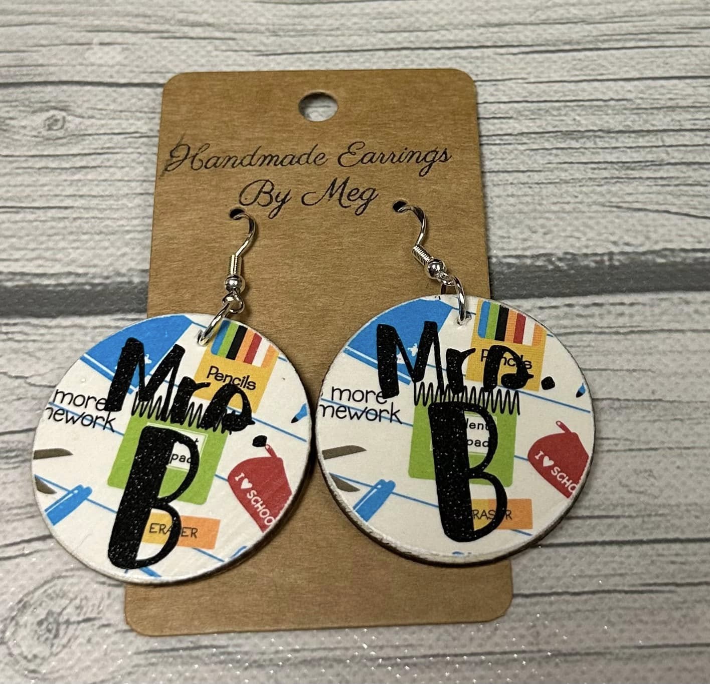 2 inch Teacher Earrings
