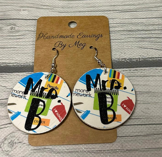 2 inch Teacher Earrings